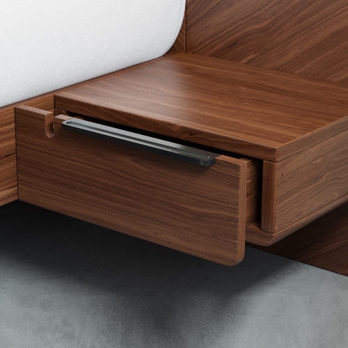 Valencia Ava Wood Platform Queen Bed, Walnut Stain