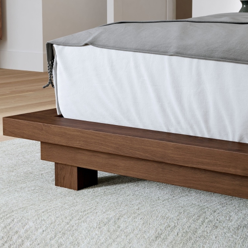 Valencia Faith Wide Headboard Wooden King Size Bed Frame, Walnut