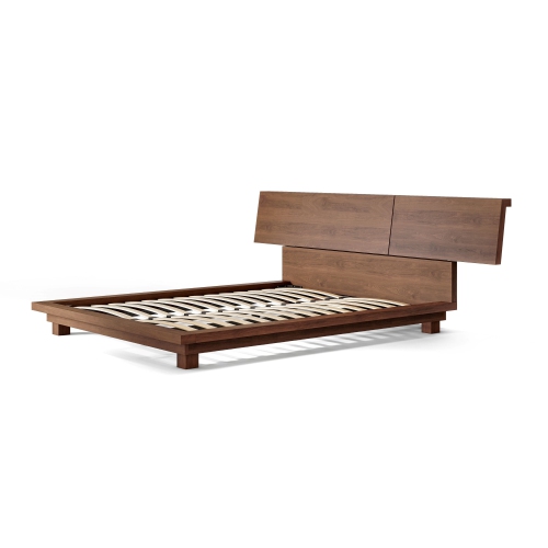 Valencia Faith Wide Headboard Wooden King Size Bed Frame, Walnut