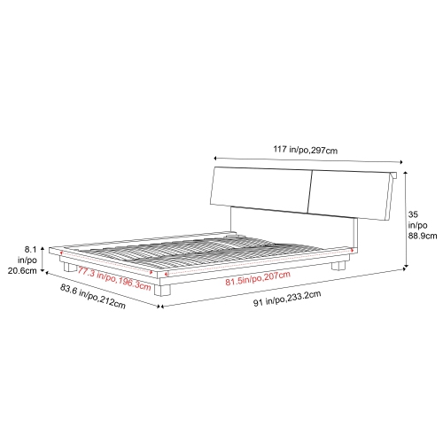 Valencia Faith Wide Headboard Wooden King Size Bed Frame, Walnut