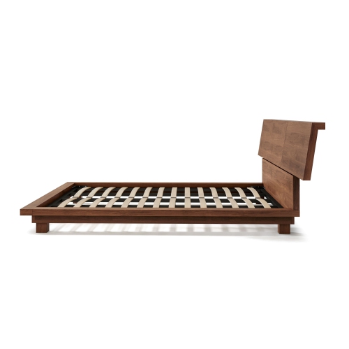 Valencia Faith Wide Headboard Wooden Queen Size Bed Frame, Walnut