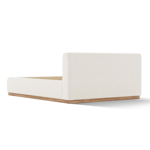 Valencia – Cadre de très grand lit recouvert de tissu Gabriella, crème