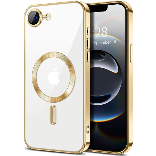 [CS] Hybrid TPU Magnetic MagSafe Case Back Cover for iPhone 16e, Gold