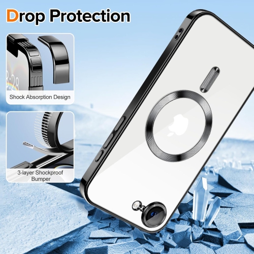 [CS] Hybrid TPU Magnetic MagSafe Case Back Cover for iPhone 16e, Silver