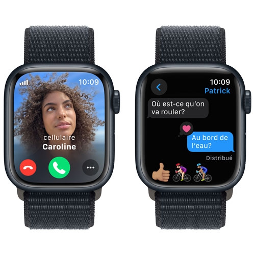 Apple Watch Series 9 (GPS + Cellular) 41mm Midnight Aluminum Case with Midnight Sport Loop - US Version by APPLE - Refurbished condition - Image 6