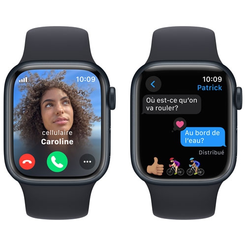 Apple Watch Series 9 (GPS + Cellular) 41mm Midnight Aluminum Case with Midnight Sport Band - Small / Medium - US Version by APPLE - Refurbished condition - Image 6