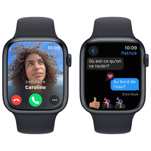 Apple Watch Series 9 (GPS) 45mm Midnight Aluminium Case with Midnight Sport Band - Medium / Large - US Version by APPLE - Refurbished condition - Image 5
