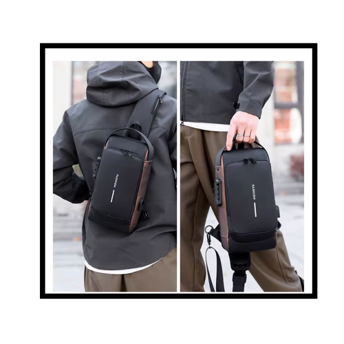 SNESH - Mini Crossbody Fanny Pack.Running Sling Bag , Chest Travel Bag with Multiple Pockets, Water-Resistant, and Anti-Theft Lock