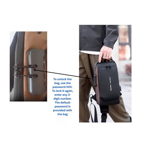 SNESH - Mini Crossbody Fanny Pack.Running Sling Bag , Chest Travel Bag with Multiple Pockets, Water-Resistant, and Anti-Theft Lock