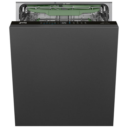 Lave-vaisselle encastrable 24 po 40 dB avec cuve en inox et troisième panier de Smeg - Prêt pour panneau