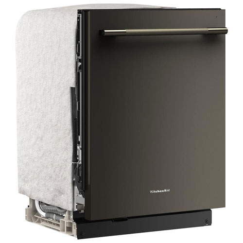 Lave-vaisselle encastrable de 24 po 44 dB avec cuve en inox et troisième panier de KitchenAid - Fonte noire