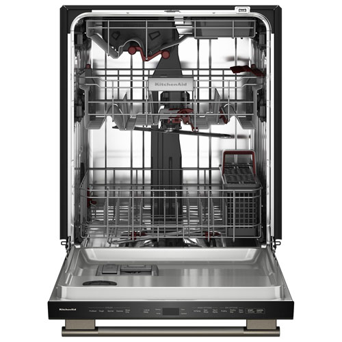 Lave-vaisselle encastrable de 24 po 44 dB avec cuve en inox et troisième panier de KitchenAid - Fonte noire