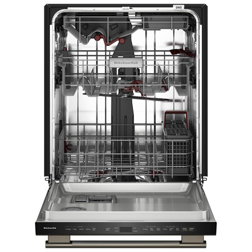 Lave-vaisselle encastrable de 24 po 44 dB avec cuve en inox et troisième panier de KitchenAid - Fonte noire