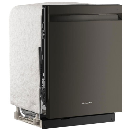 Lave-vaisselle encastrable de 24 po 44 dB avec cuve en inox et troisième panier de KitchenAid - Fonte noire