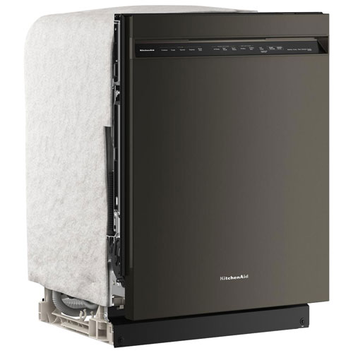 Lave-vaisselle encastrable de 24 po 41 dB avec cuve en inox et troisième panier de KitchenAid - Fonte noire