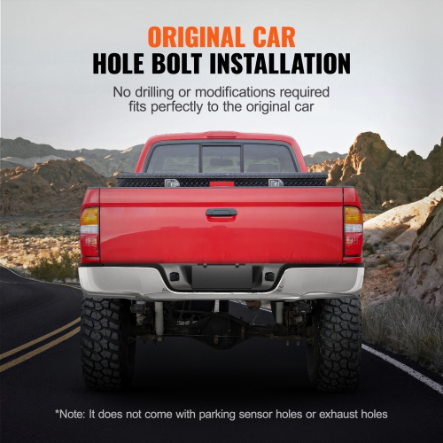 VEVOR Rear Step Bumper, Compatible with 2007-2013-Toyota Tundra, Chrome Steel Back Bumper, Assembly Replacement Rear Bumper with License Plate Light