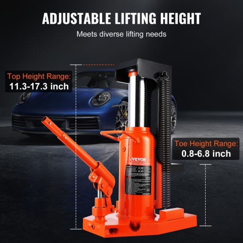 VEVOR 5 Ton Hydraulic Toe Jack, On Toe Toe Jack Lift, 10 Ton On Top Lift Capacity Machine Jack, 0.8-6.8 in Toe Height, 11.3-17.3 in Top Height,Air