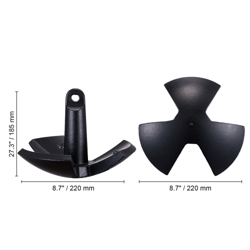 VEVOR 30 LBS River Anchor, Boat Anchor Cast Iron Black Vinyl-Coated, Marine Grade Mushroom Anchor for Boats Up To 30 ft, Impressive Holding Power in