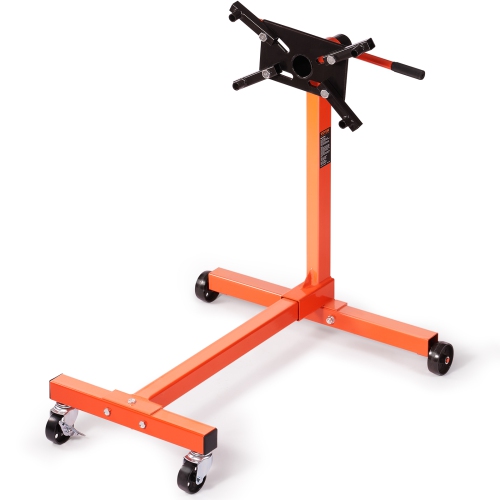Image 1 de 9.. VEVOR 4-Caster Engine Stand, Rotating Engine Motor Stand with 360 Degree Adjustable Head, Cast Iron Motor Hoist Dolly, 4 Adjustable Arms, for Vehicle