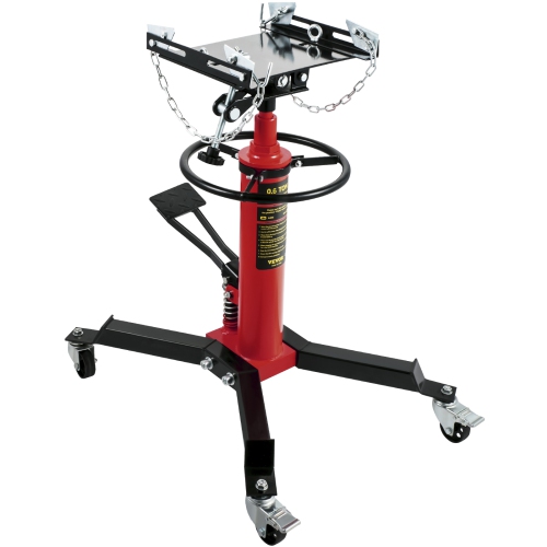 VEVOR 3/5 Ton Transmission Jack, 1322 lbs Capacity Hydraulic Telescopic Transmission Jack, 2-Stage Floor Jack Stand with Foot Pedal, 360° Swivel