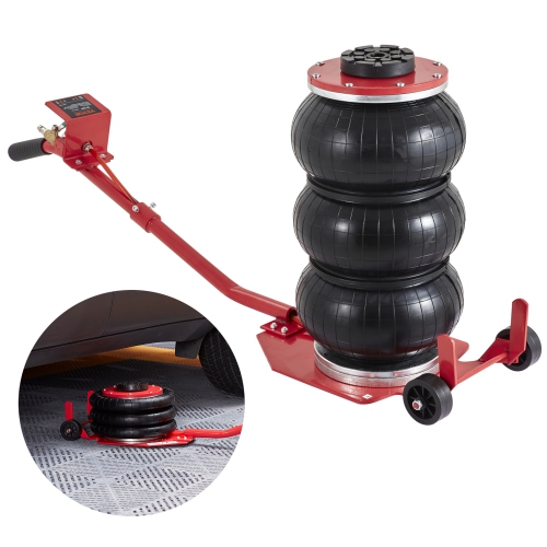 VEVOR 3 Ton/6600 lbs Air Jack, Triple Bag Air Jack, Airbag Jack with Six Steel Pipes, Lift up to 17.7 inch/450 mm, 3-5 s Fast Lifting Pneumatic Jack,