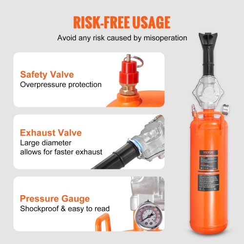 VEVOR 8L Tire Bead Setter, 120 PSI Air Bead Blaster, Handheld & Portable Inflation Device, 85-116 PSI for Trucks, Tractors, ATVs & Cars