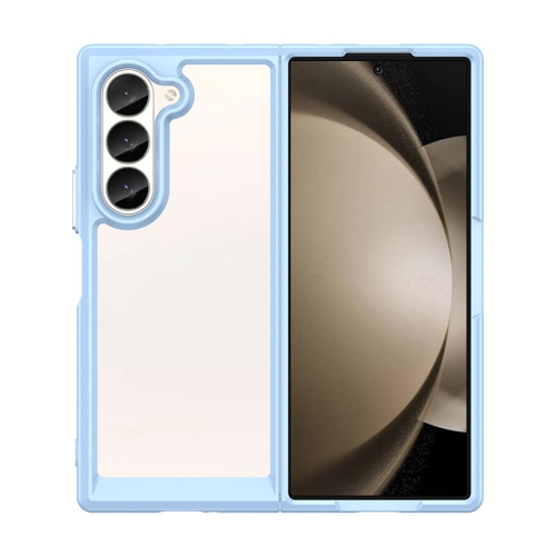 Image 1 of 5.. PANDACO Acrylic Blue Hard Clear Case for Samsung Galaxy Z Fold6