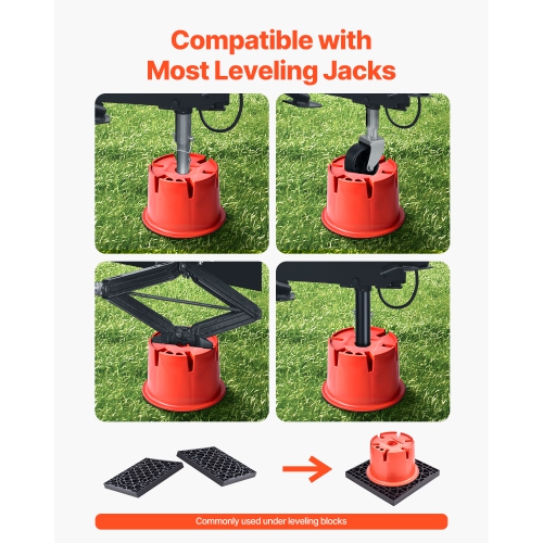 VEVOR Trailer Jack Blocks, 8" High, 2000 lbs Capacity, 8 Pcs Heavy Duty Camper Leveler Kit 6 RV Leveling Blocks & 2 Pads, Camper Accessories, 5th