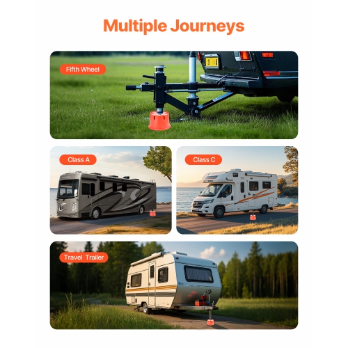 VEVOR Trailer Jack Blocks, 8" High, 2000 lbs Capacity, 8 Pcs Heavy Duty Camper Leveler Kit 6 RV Leveling Blocks & 2 Pads, Camper Accessories, 5th