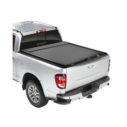 VEVOR  Retractable Tonneau Cover, 5.5 Ft，with Built-In Drainage Pipe for 2021-2024 Toyota Tundra Crew Cab w Deck Rail System, Hard Tonneau Cover