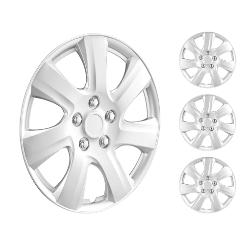 VEVOR  Wheel Rim Cover Hubcaps, 16 In Diameter, Sturdy & Durable Scratch-Resistant Hubcap \w Snap & Valve Nozzle Hole, Abs & PC Hubcap \w High