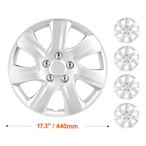 VEVOR Wheel Rim Cover Hubcaps, 16 in Diameter, Sturdy & Durable Scratch-Resistant Hubcap with Snap & Valve Nozzle Hole, ABS & PC Hubcap with High