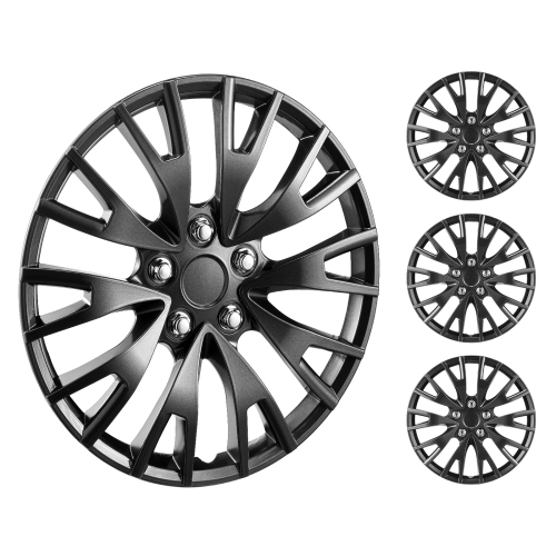 VEVOR  Wheel Rim Cover Hubcaps, 16 In Diameter, Sturdy & Durable Scratch-Resistant Hubcap w Snap & Valve Nozzle Hole, Abs & PC Hubcap w High