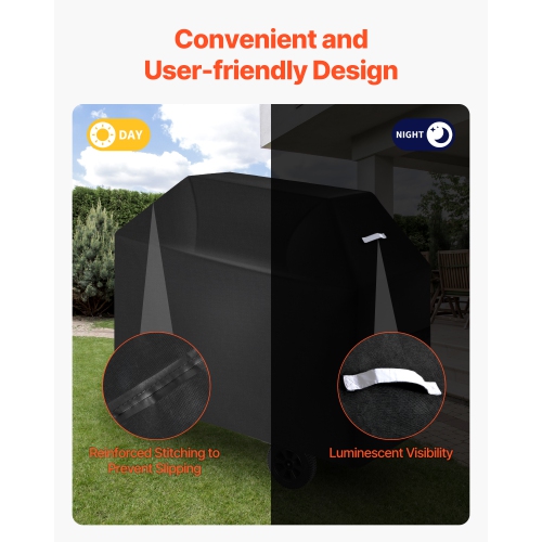 VEVOR 52 inch Grill Cover, BBQ Covers for Outdoor Grills, Waterproof, Fade Resistant, Weather Resistant Heavy Duty 600D Polyester, Easy On/Off, with