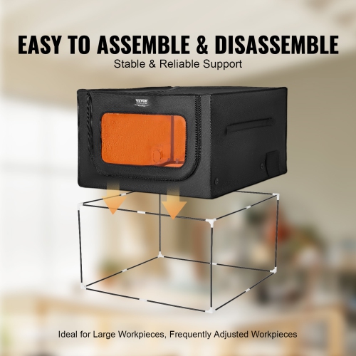 Boîtier de gravure laser VEVOR 31,5 x 31,5 x 19,6", affichage bidirectionnel, ignifuge et couvercle de protection ignifuge, avec ventilateur