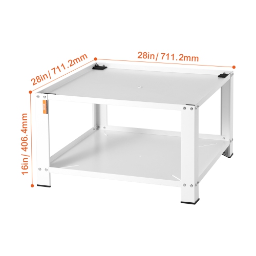 VEVOR 28"Lx28"Wx16"H Laundry Pedestal with Storage Shelf, Washer And Dryer Base Stand Platform Universal Fit 660lbs Capacity, Heavy Duty Steel