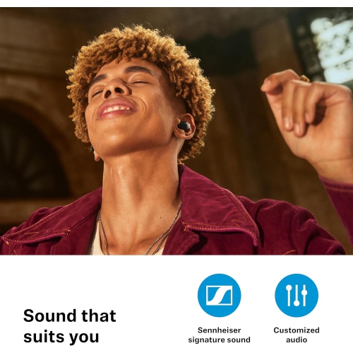 Sennheiser ACCENTUM True Wireless Earbuds - Crystal-Clear Sound with Hybrid ANC, Ergonomic Design, 28-Hour Battery Life, Touch Interface and Dual Mic