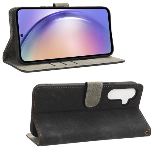 Étui portefeuille noir de PANDACO pour Galaxy S25+ de Samsung