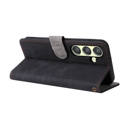 Étui portefeuille noir de PANDACO pour Galaxy S25+ de Samsung