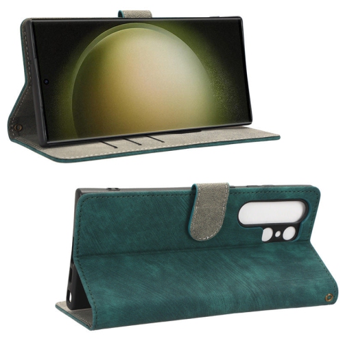 Étui-portefeuille vert forêt de PANDACO pour Galaxy S25 Ultra de Samsung