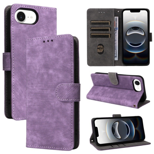 Étui portefeuille en suède violet de PANDACO pour iPhone 16e