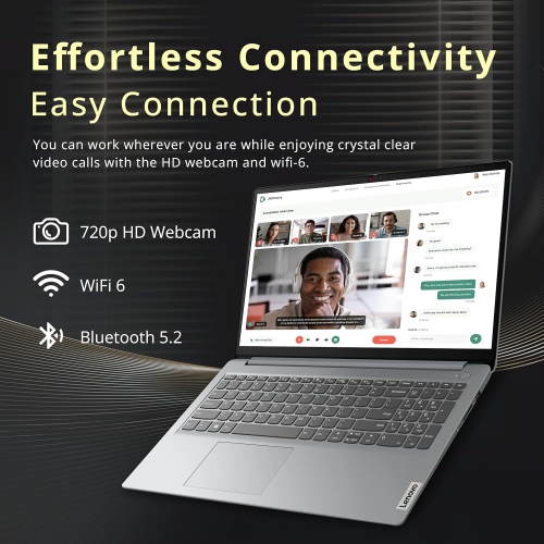 Lenovo IdeaPad 1 15.6" HD Laptop - Intel Pentium Silver N6000 - 20GB DDR4 - 1TB SSD - Intel UHD - Windows 11 S - Gray by LENOVO - Refurbished condition - Image 3