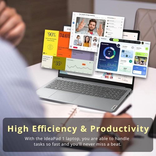Lenovo IdeaPad 1 15.6" HD Laptop - Intel Pentium Silver N6000 - 20GB DDR4 - 1TB SSD - Intel UHD - Windows 11 S - Gray by LENOVO - Refurbished condition - Image 6