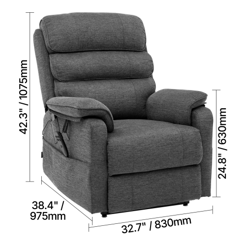 VEVOR Power Lift Recliner Chair, Lift Chair with Heat and Massage, Dual Motor Recliner Chair with 2 Anti-Fall Ropes, Infinite Position Adjustment