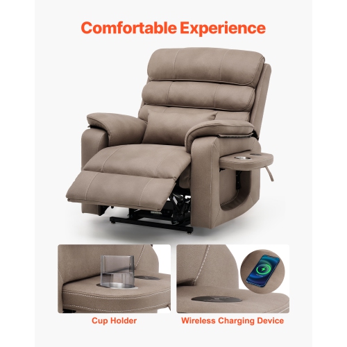 VEVOR Power Lift Recliner Chair, Lift Chair with Heat and Massage, Dual Motor Recliner Chair with a Cup holder, Position Adjustment Electric Recliner