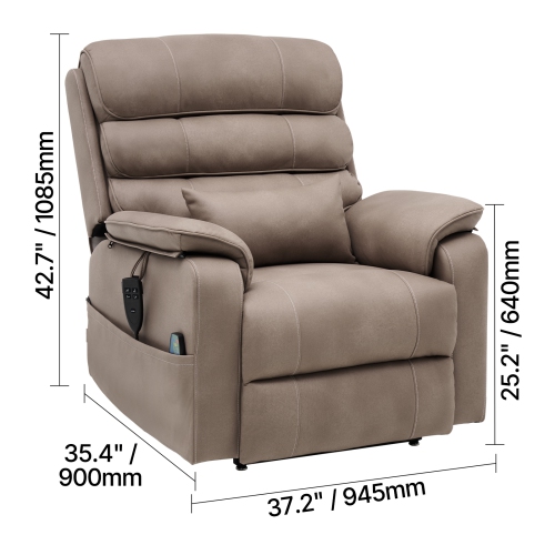 VEVOR Power Lift Recliner Chair, Lift Chair with Heat and Massage, Dual Motor Recliner Chair with a Cup holder, Position Adjustment Electric Recliner