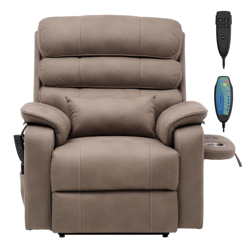 VEVOR Power Lift Recliner Chair, Lift Chair with Heat and Massage, Dual Motor Recliner Chair with a Cup holder, Position Adjustment Electric Recliner