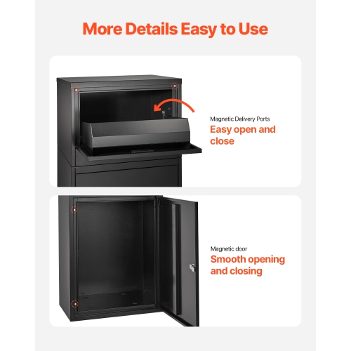 VEVOR 35.8 in Package Delivery Boxes for Outside, Mailbox for Parcel with Lock, Galvanized Steel Package Drop Box with Anti-Theft Design,