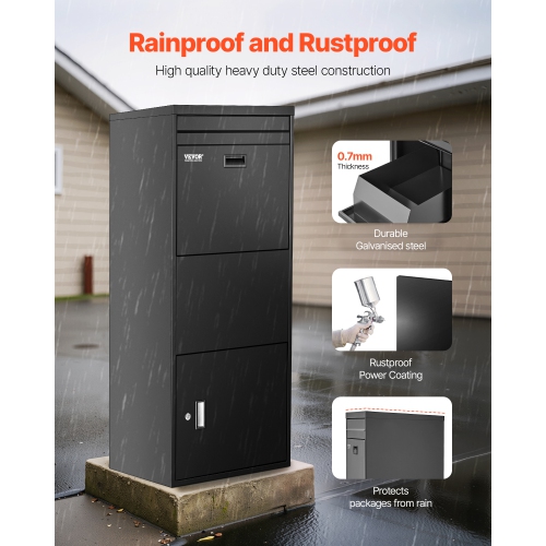 VEVOR Package Delivery Boxes, 47.2 in Mailbox for Parcel with Lock, Galvanized Steel Package Drop Box with Anti-Theft Design, Weather-Resistant
