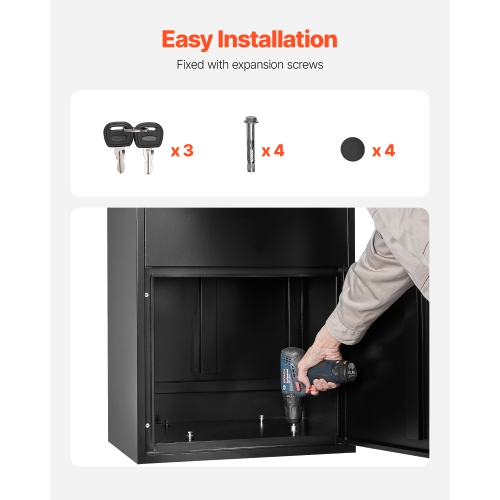 VEVOR Package Delivery Boxes, 47.2 in Mailbox for Parcel with Lock, Galvanized Steel Package Drop Box with Anti-Theft Design, Weather-Resistant